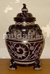 RARE Vintage BlacK White Vase #1(1960s) 18.5inches