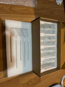 Textured Glass Tumbler Set with Straws