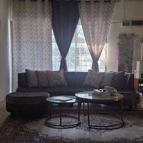 sofa dan meja bulat 1 set 
