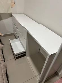 White Storage Cabinet with Desk