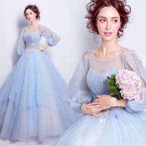 Blue wedding bridal prom dress ball gown RB0396