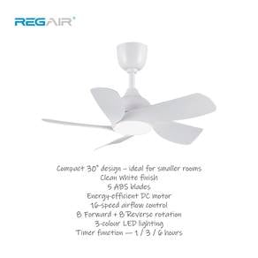 REGAIR Rozy-30 30" Ceiling Fan White | 5 ABS Blade