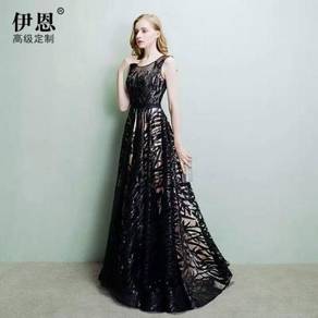 Black dinner prom wedding bridal dress RBP0104