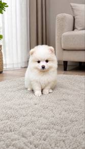 Pomeranian White Tiny Male Puppy