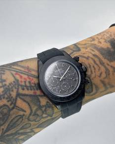 Custom Seiko Mod 39.5mm Matte Black Carbon Daytona