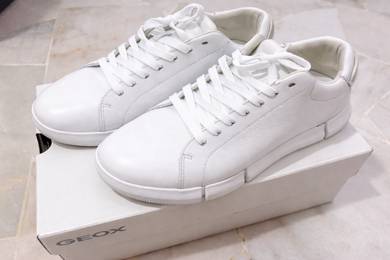 Geox White Leather Sneakers