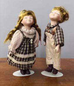 vintage porcelain doll pair