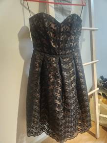 Miss Selfridge Black Sweetheart Neckline Dress