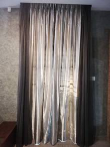 SATEEN Full Height Black Out Curtain, GOLD