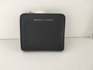 Charles & Keith Black Zip Around Wallet