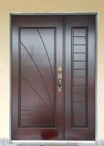 Pintu Kayu Full Solid Meranti Design Padi Kembar