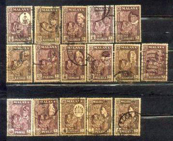 Use-d Stamp Tiger Definitive 10c 16v Malaya 1957