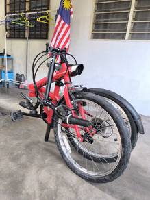 BTWIN tilt 120, 6 Speed Gear,  Red Folding Bicycle