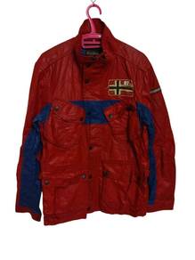 68.68.Napapijri Geographic Red Blue Jacket Coat