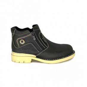 Safety Shoes Black Hammer Black Men Mid Zip BH4753
