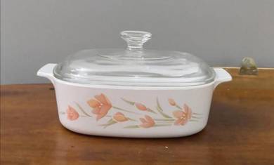 Mangkuk corningware peach floral casserole bowl 2l