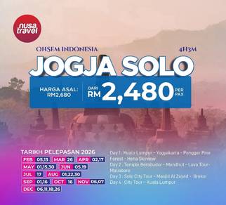 4H3M JOGJA SOLO INDONESIA With FLIGHT 