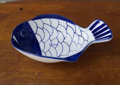 Dansk blue white fish bowl