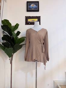 Lubna blouse in brownish | blouse | baju jalan