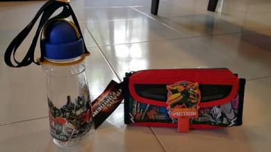 Transformer children water bottle pencil case box