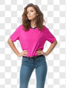Baju T-shirt leher - V lengan pendek 
