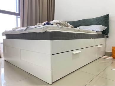 IKEA Brimnes Bed Frame with Storage White