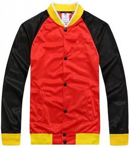 READY BLACK RED BASEBALL SWEATER VARSiTY JACKET
