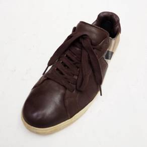 Burberry Brown Check Canvas And Leather Lace Up