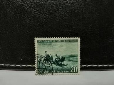 1957 Romania Stamp Painting Bullock Cart Horse