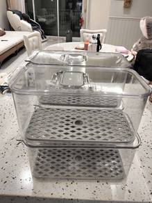 Food Storage Containers with Drain Tray(1set 4pcs)