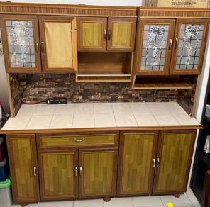 Kitchen Cabinet Set (Wooden) with Display Glass