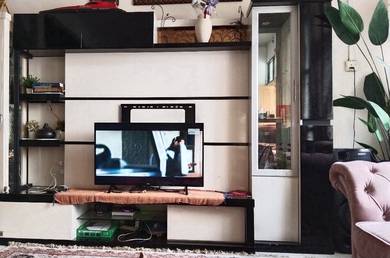 kabinet tv dan almari baju 2panel sliding door 