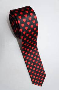 SLIM Love Shape Red Black Top Quality Neck Tie