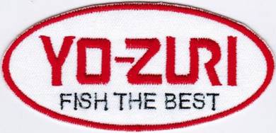YO-ZURI Fishing WHITE Badge Iron On Patch