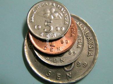 Coin Malasia tahun 1999 (1,5,10 & 50 sen)