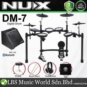NUX DM-7 5-Piece Digital Electronic Drum Set with