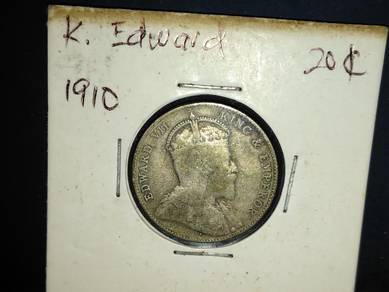 1910 King Edward VII 20 cents Silver Coin