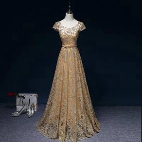Gole red blue silver glitter wedding prom dress
