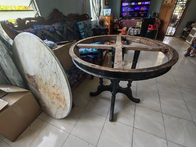 meja marble antik