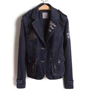 [25.11] STYLiSH SUEDE DENIM STYLE BLUE COAT JACKET