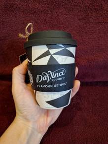 Eco-friendly reusable 350ml cup black-white color