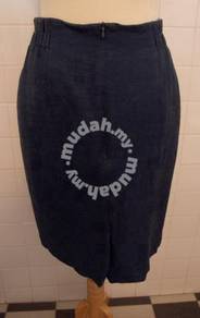 LINEN Skirt - Fully Lined (Dark Blue)