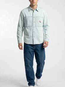 Calvin Klein Jeans Men Long Sleeve Brand Logo Deni