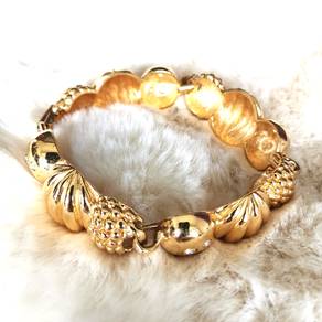 LANVIN Vintage Gold-Tone Ornamental Bracelet