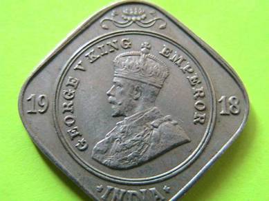 India 2 Annas 1918 (b) (dot) [kod : A1577]