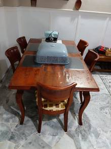 Set meja makan kayu jati
