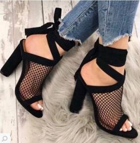 Black cream party high heels 10cm RBH0294