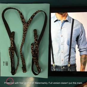 CRFT1731 leopard adult adjustible suspender braces