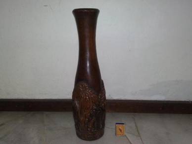 Pasu kayu antik antique wooden vase