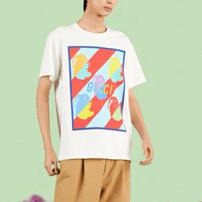 Gucci-Bunny Print Cotton Jersey T-Shirt 'White